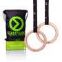 Wooden Gymnastics Rings 28MM &ndash; Includes Adjustable Straps and Carrying Bag | StreetGains&reg;