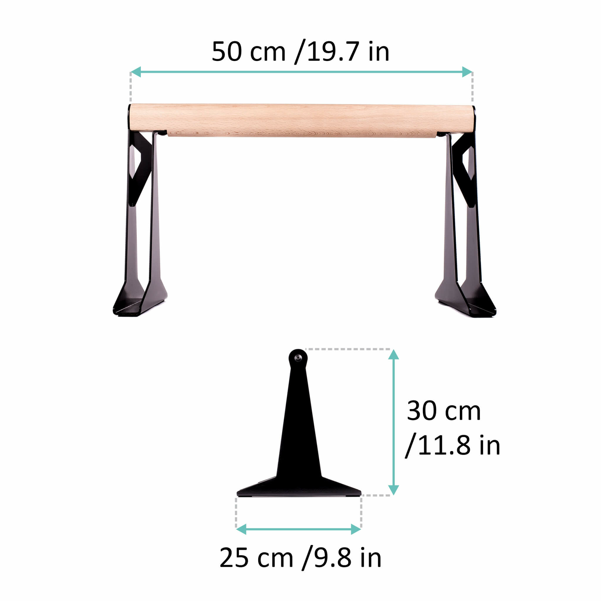 Pullup Dip Wooden Parallettes With Ergonomic Wooden Handle Medium StreetGains