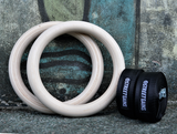 Wooden Gymnastics Rings 28MM – Includes Adjustable Straps and Carrying Bag | StreetGains®_